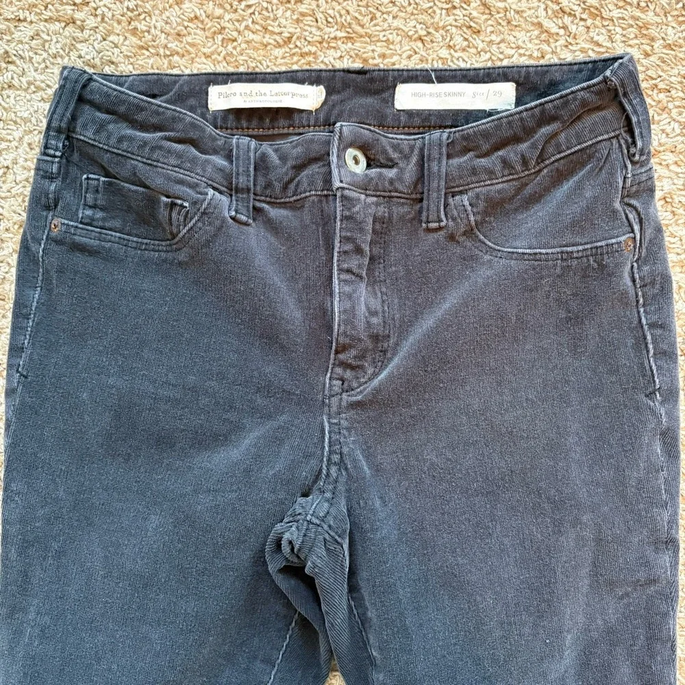 Pilcro And The Letterpress High Rise Skinny‎ Corduroy Pants Womens 28x24 Gray